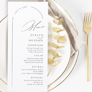 Modern Script Minimalist Arch Wedding Menu