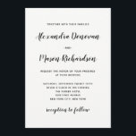 Modern Script | Minimalist Black and White Wedding Invitation<br><div class="desc">This simple and stylish wedding invitation features modern black script typography on a clean white background,  for a minimalist look that still makes a statement.</div>