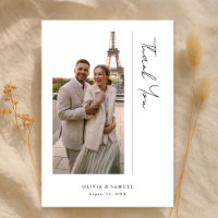 Modern Script Minimalist Destination Wedding Photo