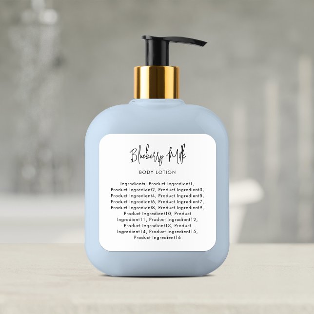 Modern Script Minimalist Ingredients Label (Creator Uploaded)