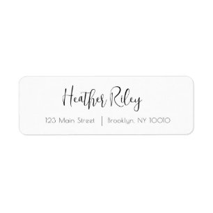 Modern Script Minimalist Return Address Label