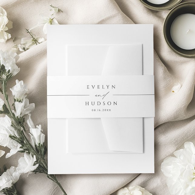 Modern Script Minimalist Typography Wedding Invitation Belly Band (Modern Script Minimalist Typography Wedding Invitation Belly Band)