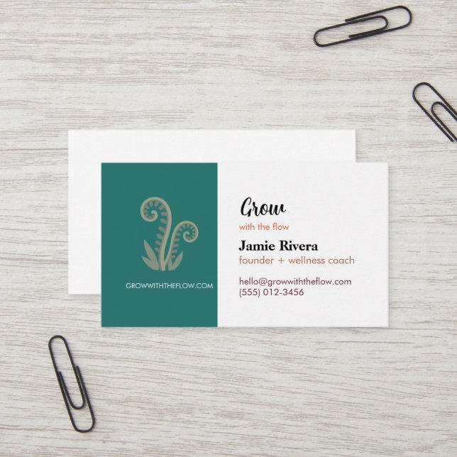 Modern Script	Modern Business Card | grow with  (Front/Back In Situ)