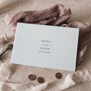 Modern Script Monogram Wedding Guest Book