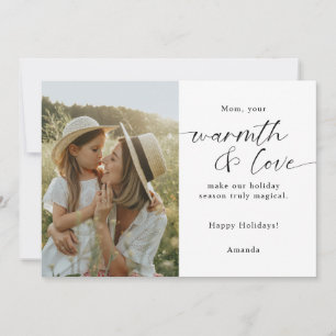 Modern Script Mum, Making Magic Happen Photo Holiday Card