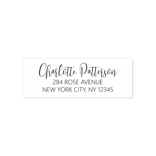 Modern Script Name and Return Address Self-inking Stamp (Design)
