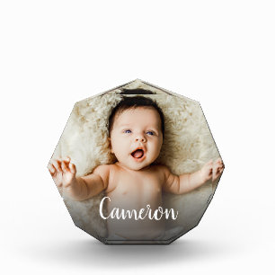 Modern Script Name Baby Photo custom Block