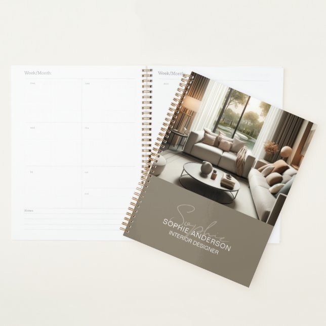 Modern Script Name Interior Designer Planner (Display)