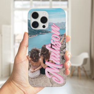 Modern Script Name Monogram Photo iPhone 16 Pro Max Case