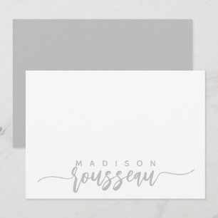 Modern Script Name Personalised Grey Card