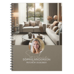 Modern Script Name Photo QR Professional Notebook