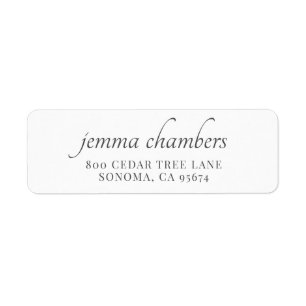 Modern script name Return Address Label