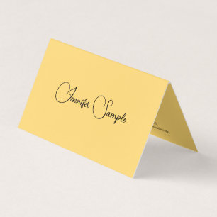 Modern Script Name Template Faux Gold Folded Business Card