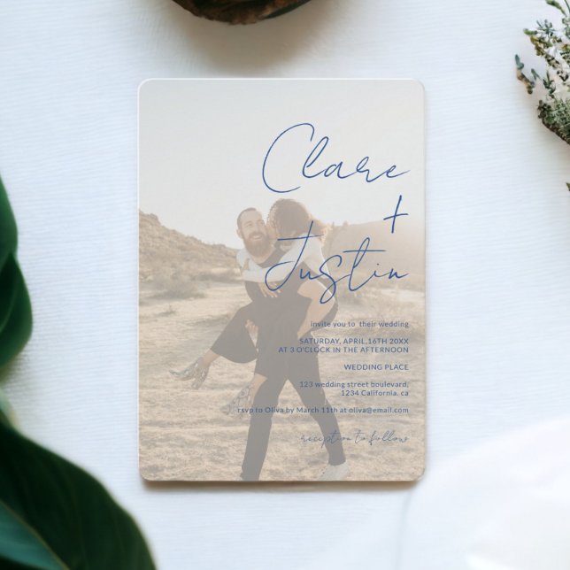 Modern script names photos Qr code wedding Invitation (Modern script names photos Qr code wedding Invitation)