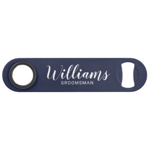 Modern Script Navy Blue Personalised Groomsmen