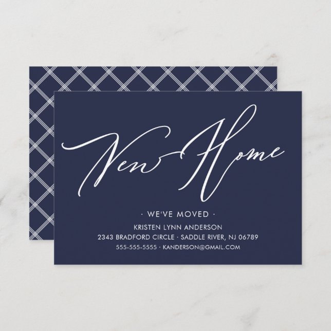 Modern Script New Home Moving Announcement (Front/Back)
