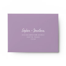 Modern Script on Lavender | Self-Addressed RSVP