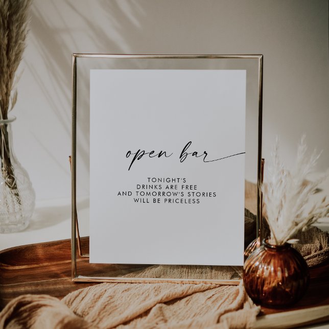 Modern Script Open Bar Sign (Creator Uploaded)