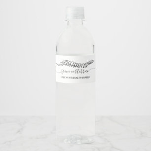 Modern Script Orthopaedic doctor Massage Therapist Water Bottle Label
