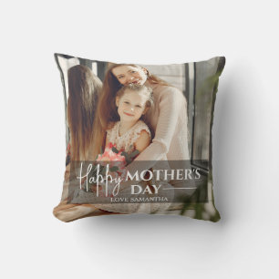  Modern Script Overlay 1 Photo Happy Mothers Day  Cushion