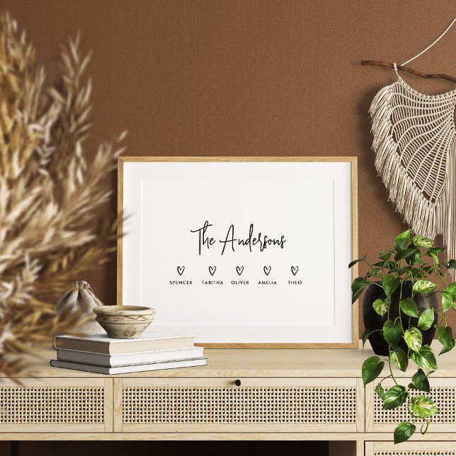 Modern script personal 5 family gift poster (Creator Uploaded)