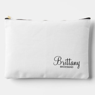 Modern Script Personalised Bridesmaid Accessory Pouch