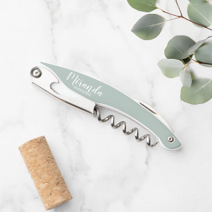 Modern Script Personalised Bridesmaid Corkscrew