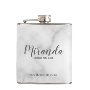 Modern Script Personalised Bridesmaid Flask