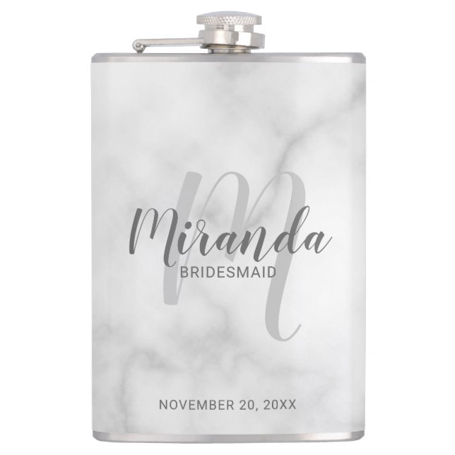 Modern Script Personalised Bridesmaid Flask (Front)