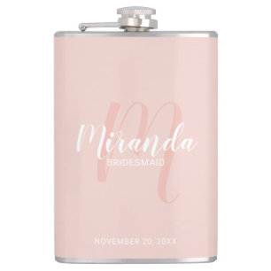 Modern Script Personalised Bridesmaid Flask