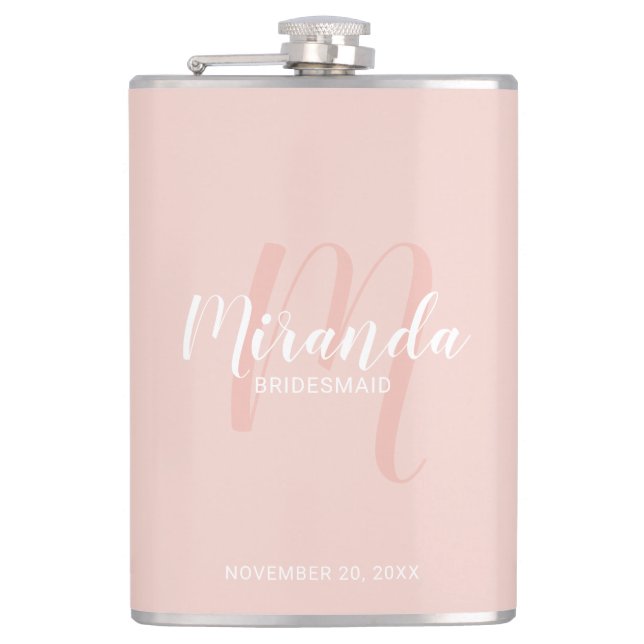 Modern Script Personalised Bridesmaid Flask (Front)