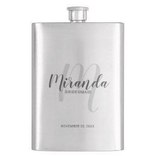 Modern Script Personalised Bridesmaid Hip Flask