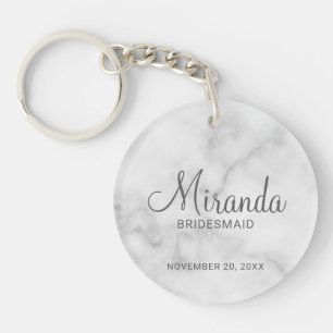 Modern Script Personalised Bridesmaid Key Ring
