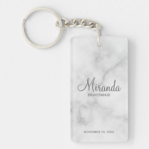 Modern Script Personalised Bridesmaid Key Ring