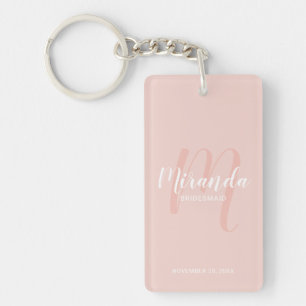 Modern Script Personalised Bridesmaid Key Ring