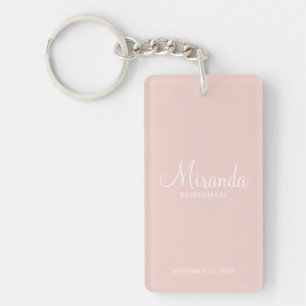 Modern Script Personalised Bridesmaid Key Ring