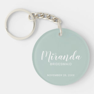Modern Script Personalised Bridesmaid Key Ring