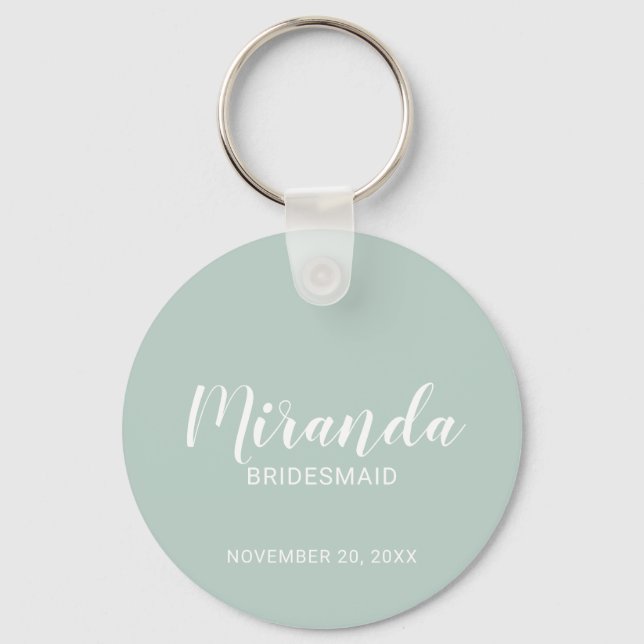 Modern Script Personalised Bridesmaid Key Ring (Front)