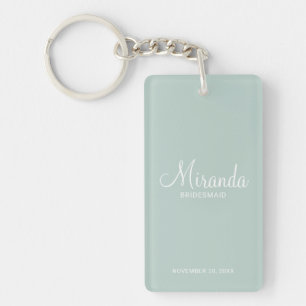 Modern Script Personalised Bridesmaid Key Ring