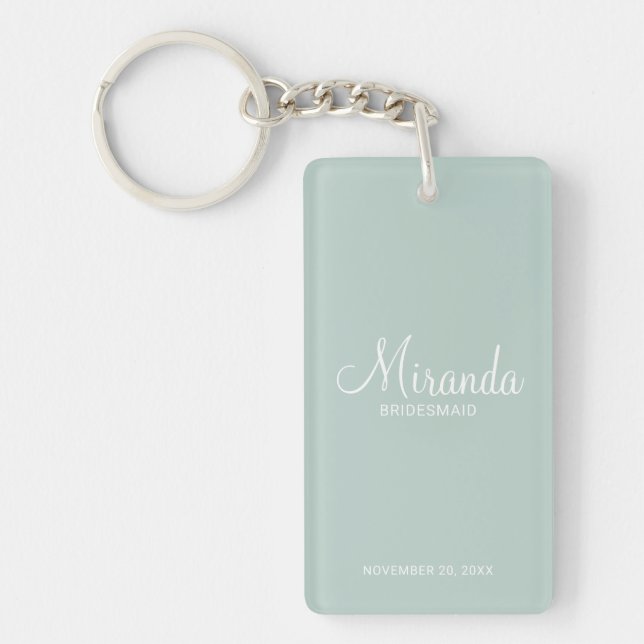 Modern Script Personalised Bridesmaid Key Ring (Front)