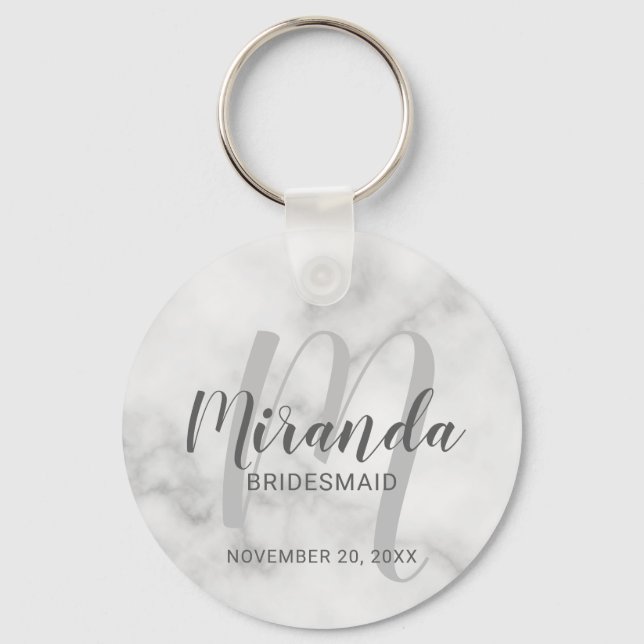 Modern Script Personalised Bridesmaid Key Ring (Front)