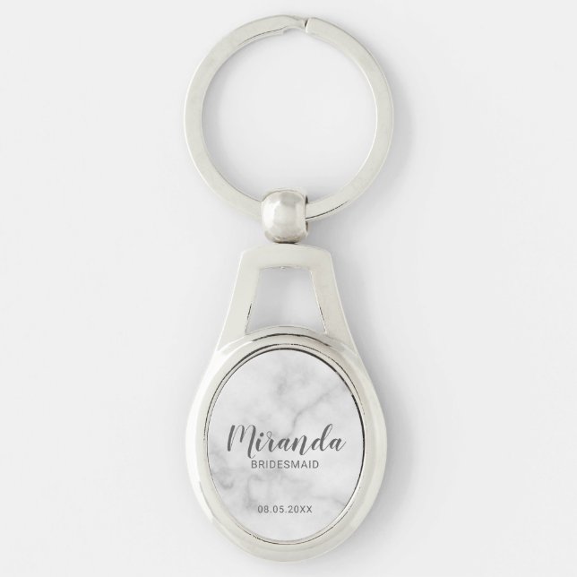 Modern Script Personalised Bridesmaid Key Ring (Front)