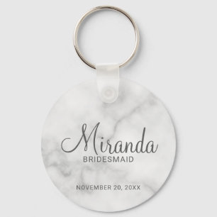 Modern Script Personalised Bridesmaid Key Ring