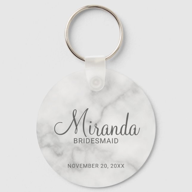Modern Script Personalised Bridesmaid Key Ring (Front)