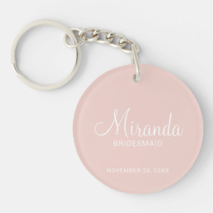 Modern Script Personalised Bridesmaid Key Ring