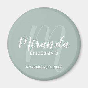 Modern Script Personalised Bridesmaid Magnet