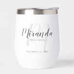 Modern Script Personalised Bridesmaid Name<br><div class="desc">Add a personal touch to your wedding with personalised bridesmaid gift. This design features personalised bridesmaid's name in grey modern script font style and monogram in light grey modern script font style as background with title and wedding date in grey modern sans serif font style on white background. Also perfect...</div>
