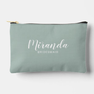 Modern Script Personalised Bridesmaid Name Accessory Pouch