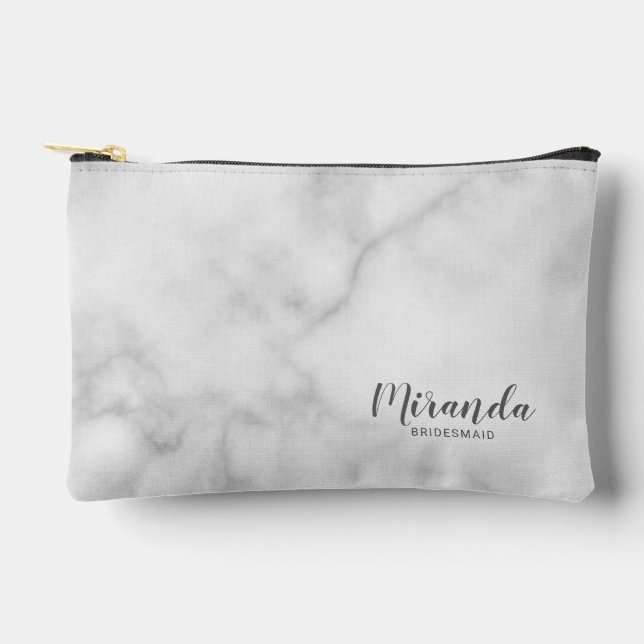 Modern Script Personalised Bridesmaid Name Accessory Pouch (Front)