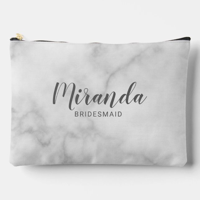 Modern Script Personalised Bridesmaid Name Accessory Pouch (Front)